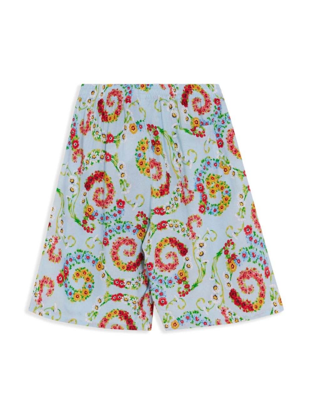 Versace Kids Shorts met bloe print Blauw