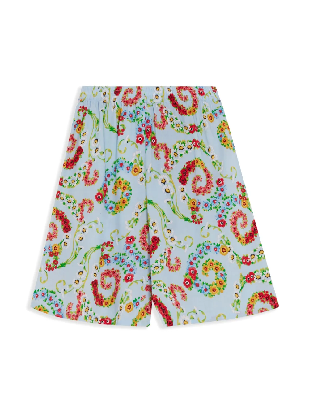 Versace Kids Shorts met bloemenprint Blauw