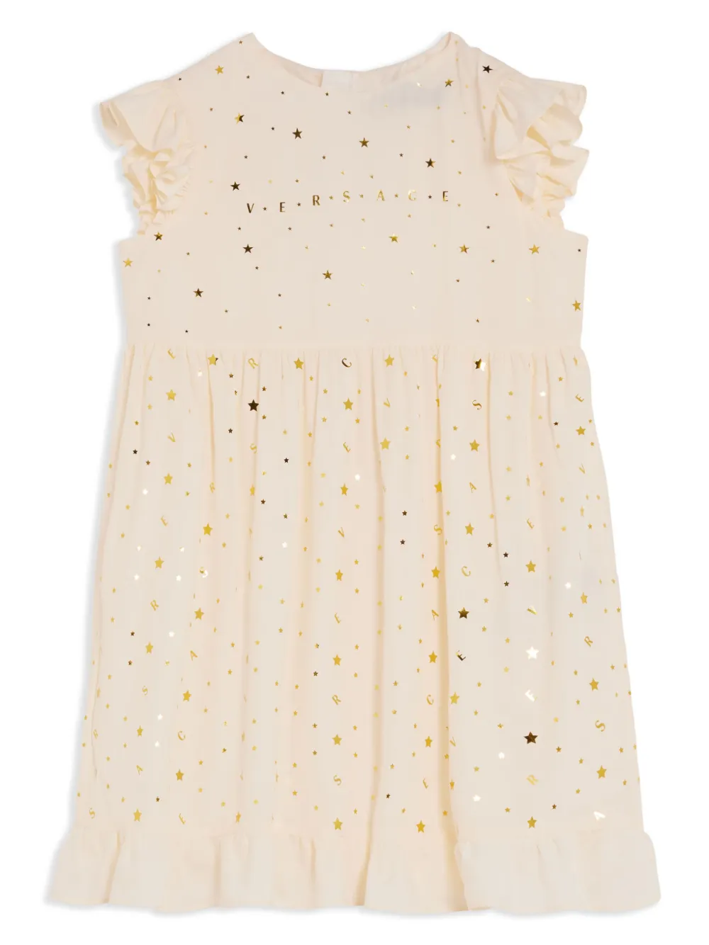 Versace Kids Jurk met logoprint Beige