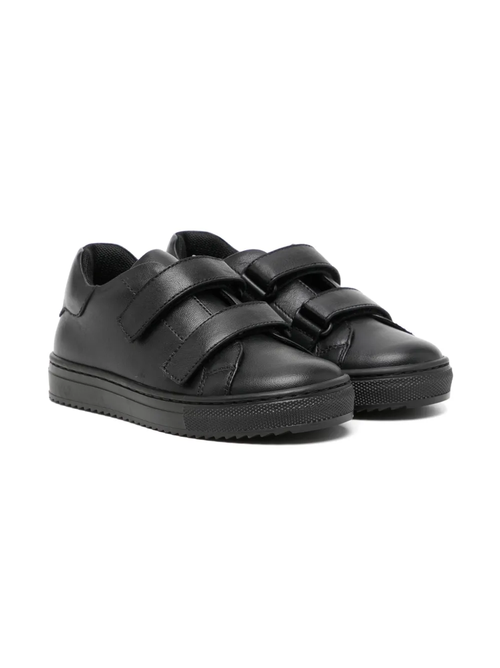 Versace Kids leather sneakers Black