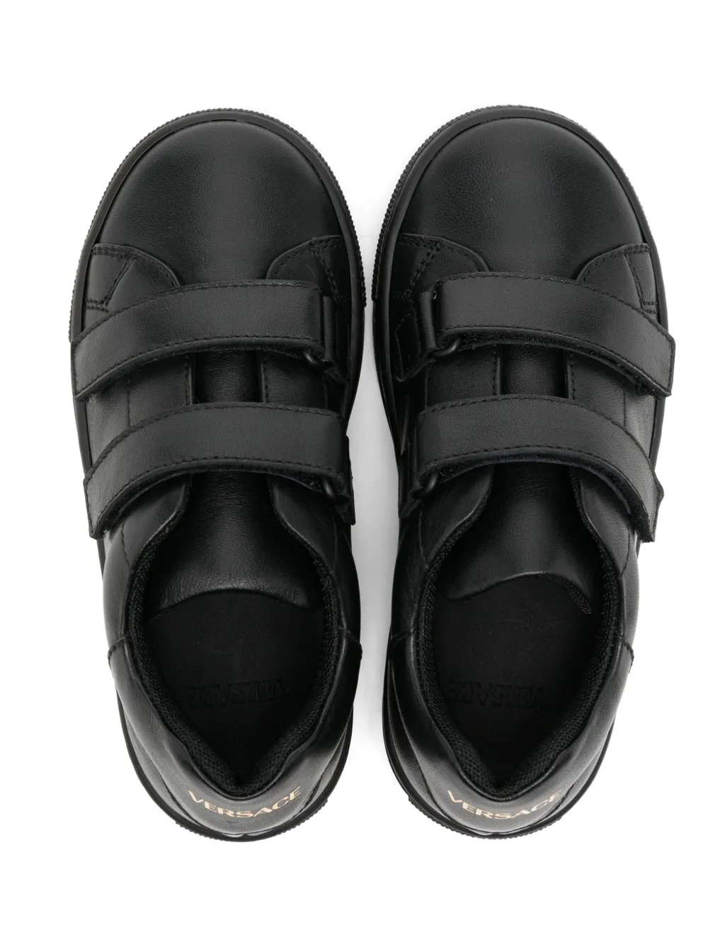 Versace Kids leather sneakers Black