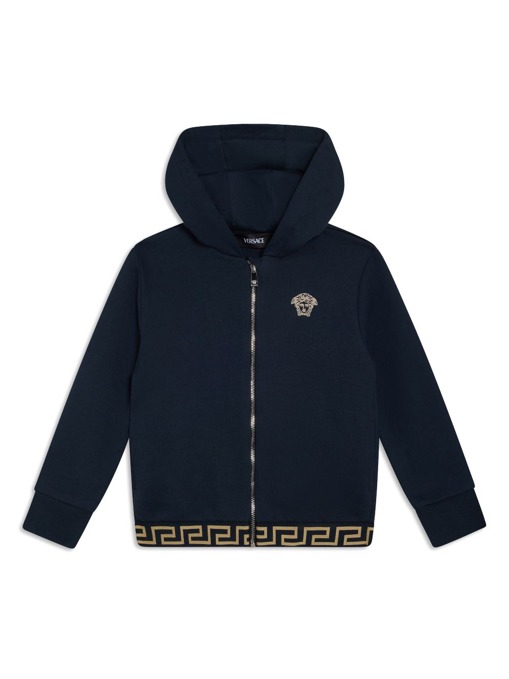 Versace Kids Greca zip-up hoodie - Blue