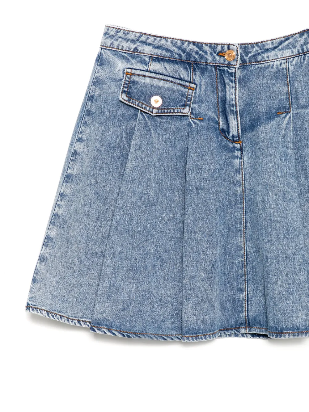 Versace Kids Katoenen denim rok Blauw