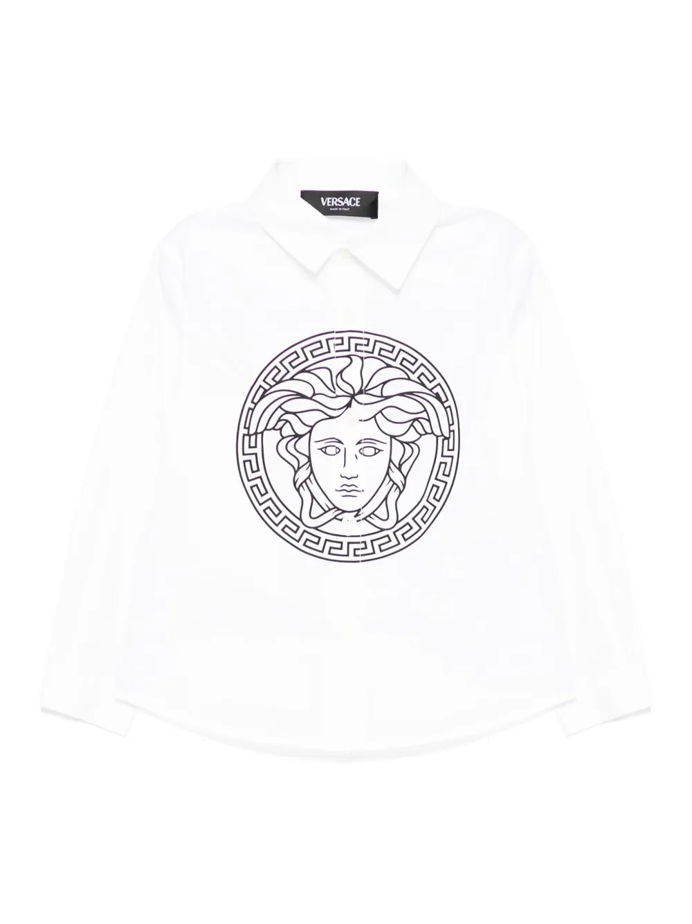 Versace Kids Lang katoenen shirt Wit