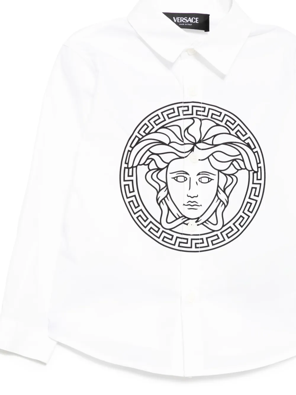 Versace Kids Lang katoenen shirt Wit