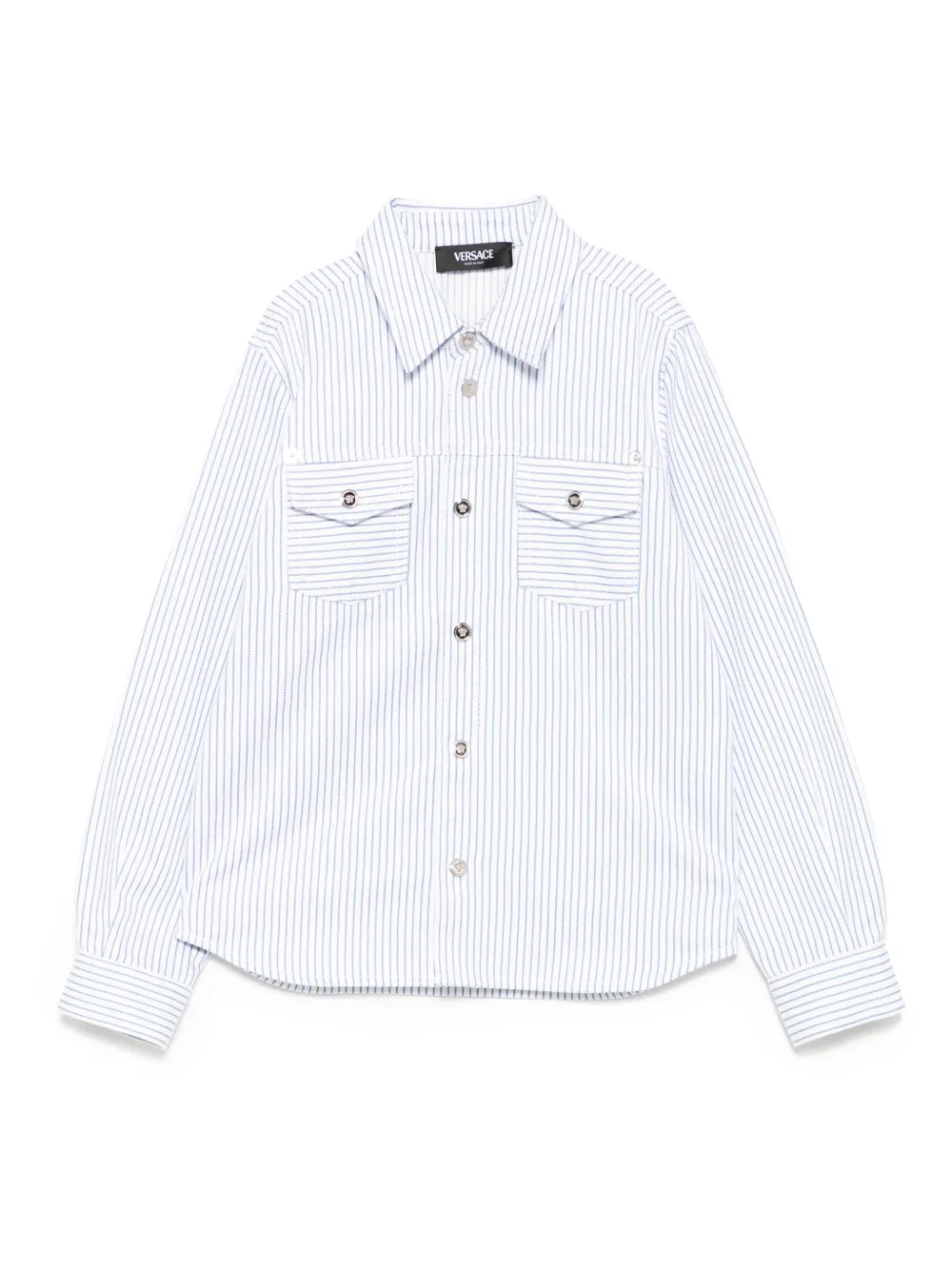 Versace Kids camisa con rayas estampadas | azul | Image 1