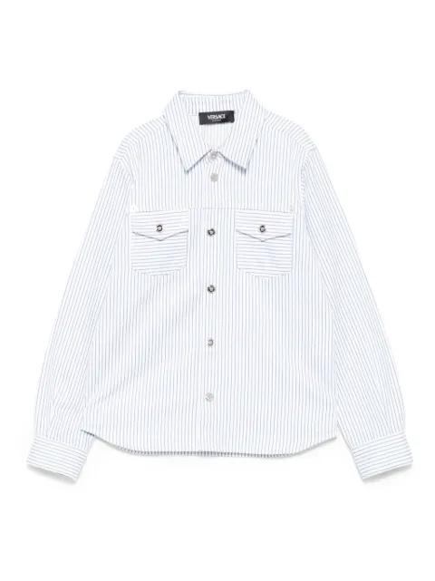 Versace Kids chemise en coton à rayures