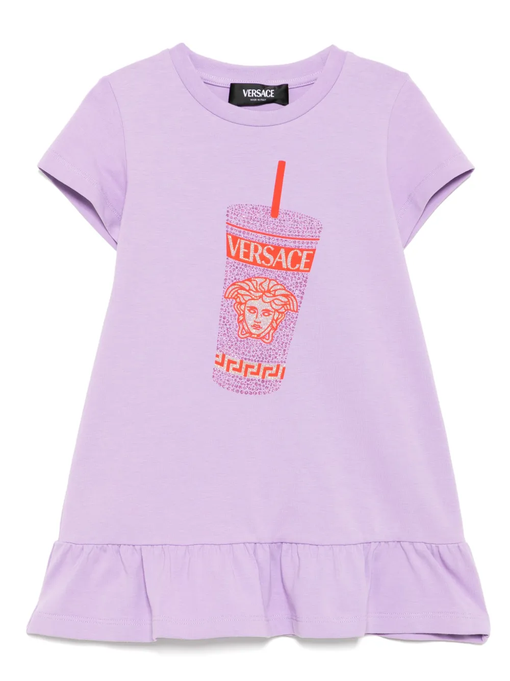 Versace Kids Jurk met print Paars
