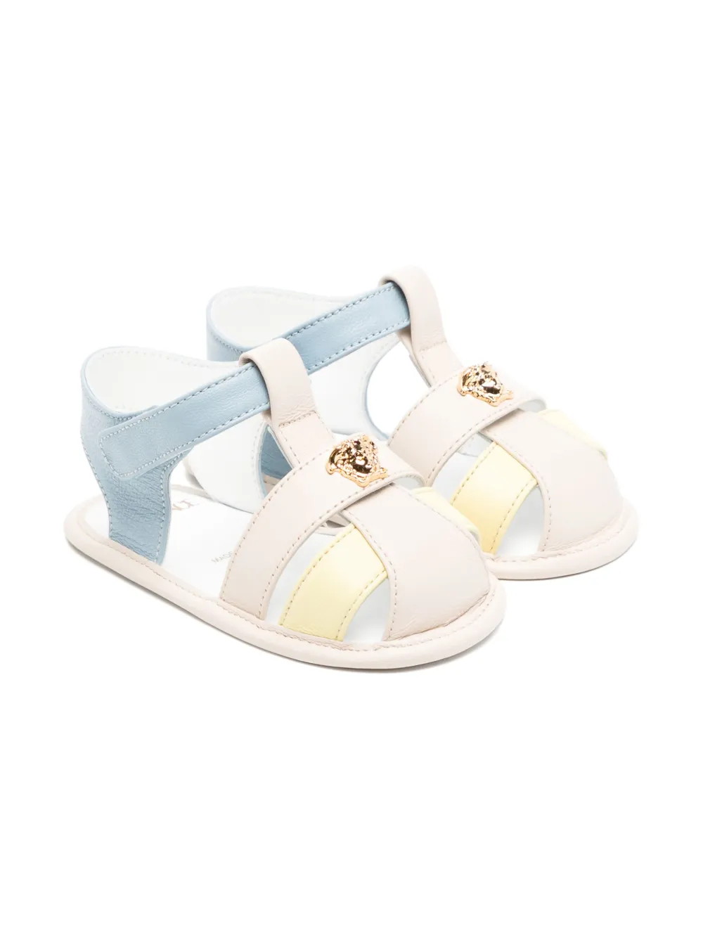 Versace Kids Leren sandalen Beige