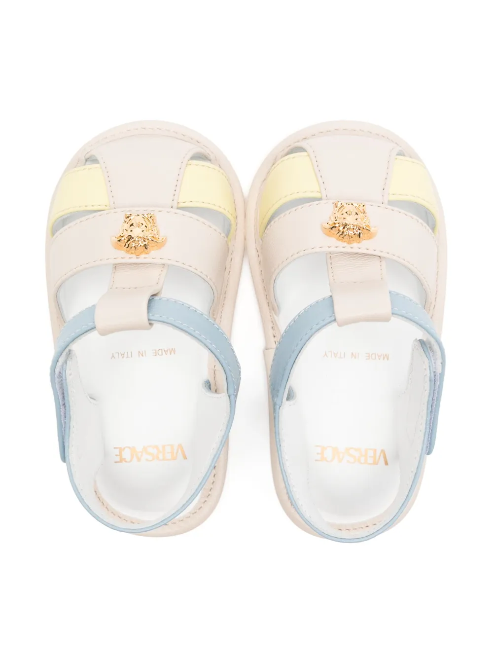 Versace Kids Leren sandalen Beige