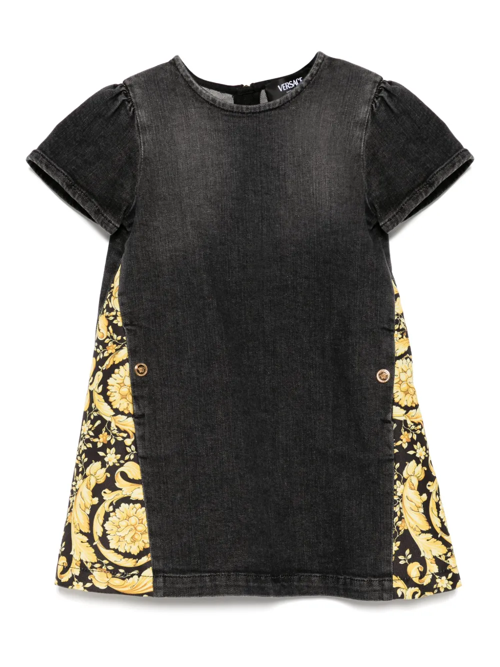 Versace Kids Spijkerjurk met korte mouwen Grijs