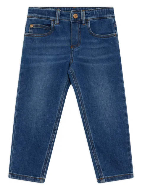 Versace Kids Calça jeans com efeito destroyed