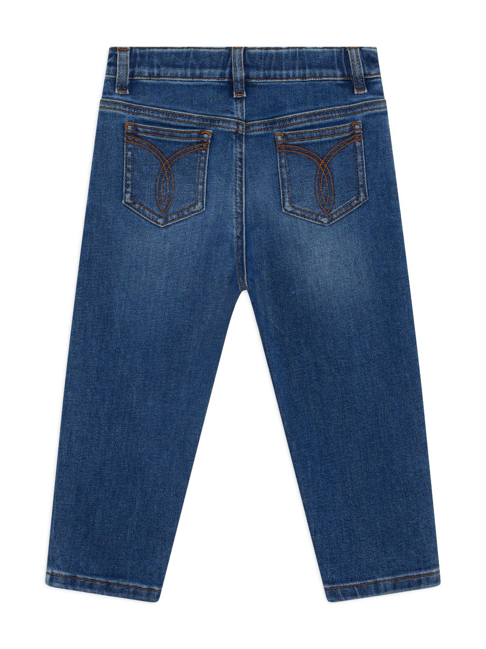 Versace Kids whiskering effect jeans - Blue