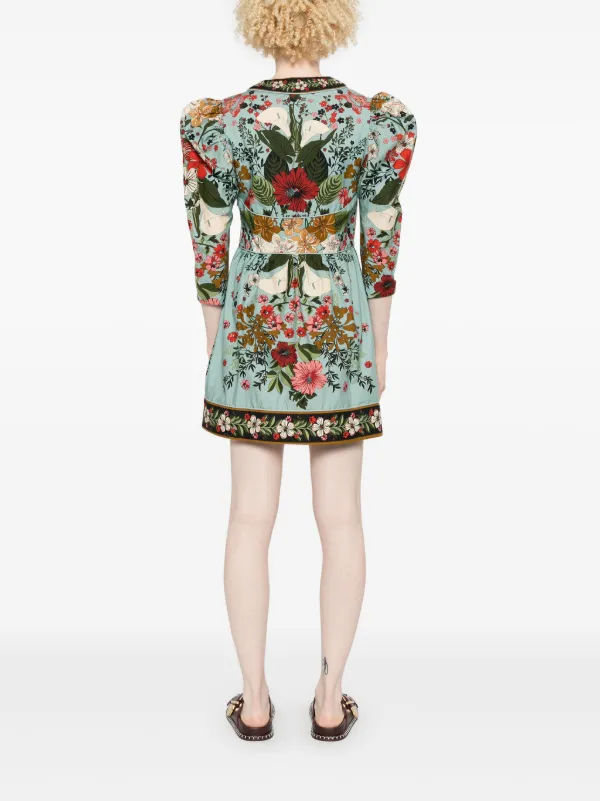 FARM Rio Beauty Bouquet ミニドレス | ブルー | FARFETCH JP