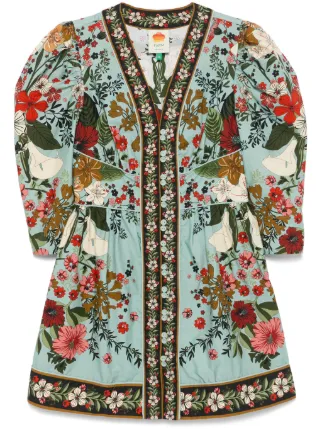 farm rio blue beauty bouquet mini dress Blue Beauty Bouquet Long Sleeve Maxi Dress – FARM Rio