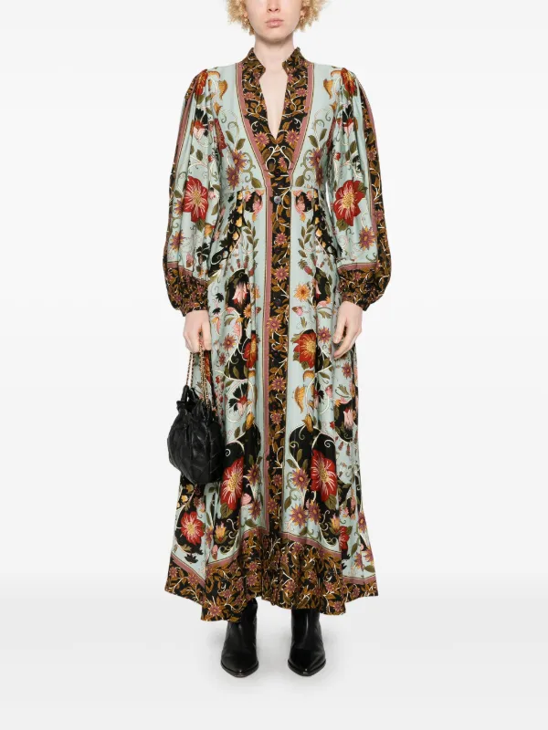 FARM Rio Flowing Beauty マキシドレス | ブルー | FARFETCH JP