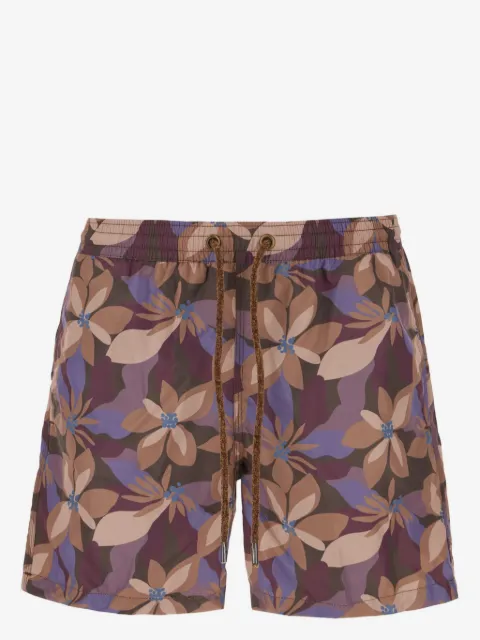 4FF shorts de playa con estampado floral