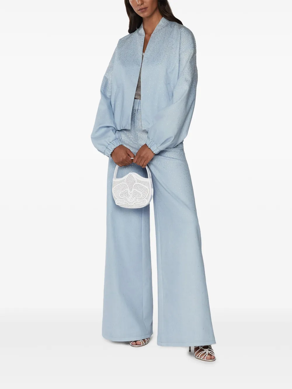 Shop Genny Crystal-embellished Jacket In Blue