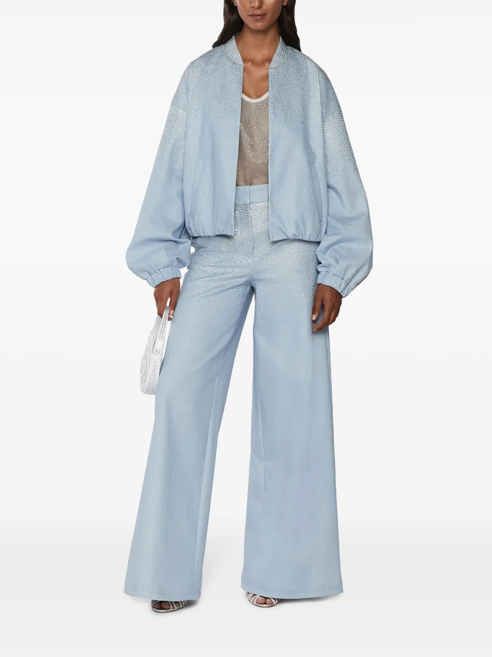 Shop Genny Crystal-embellished Jacket In Blue