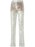 Genny sequinned trousers - White