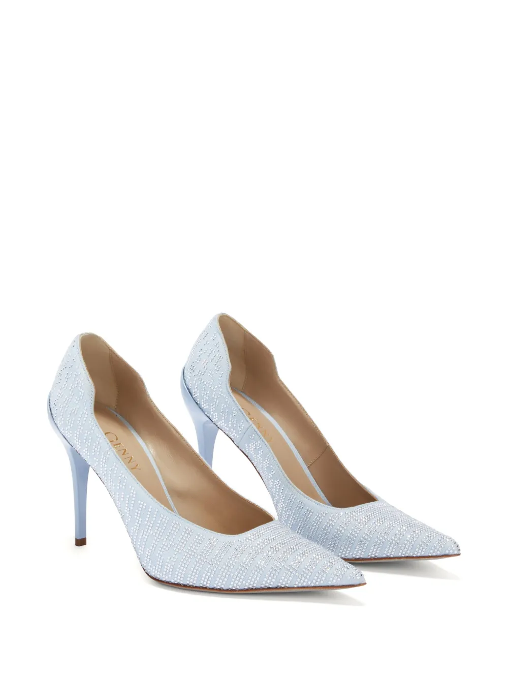 Genny crystal-embellished pumps Blue