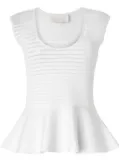 Genny peplum-hem top - White