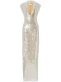 Genny sleeveless sequin maxi dress - Neutrals
