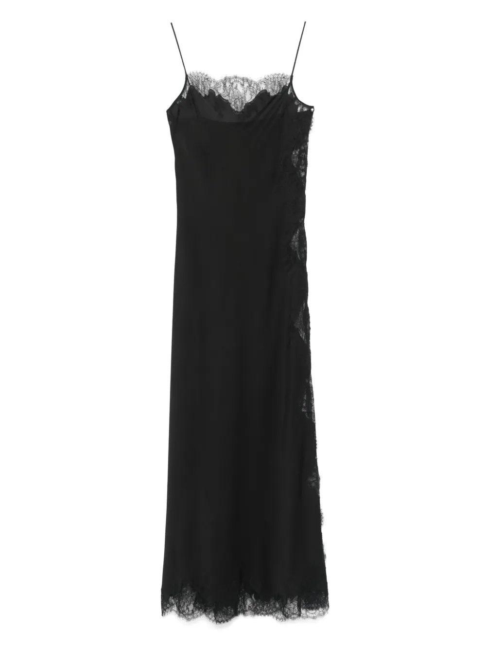 lace-trim silk nightdress
