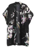 Carine Gilson floral-print silk robe - Black