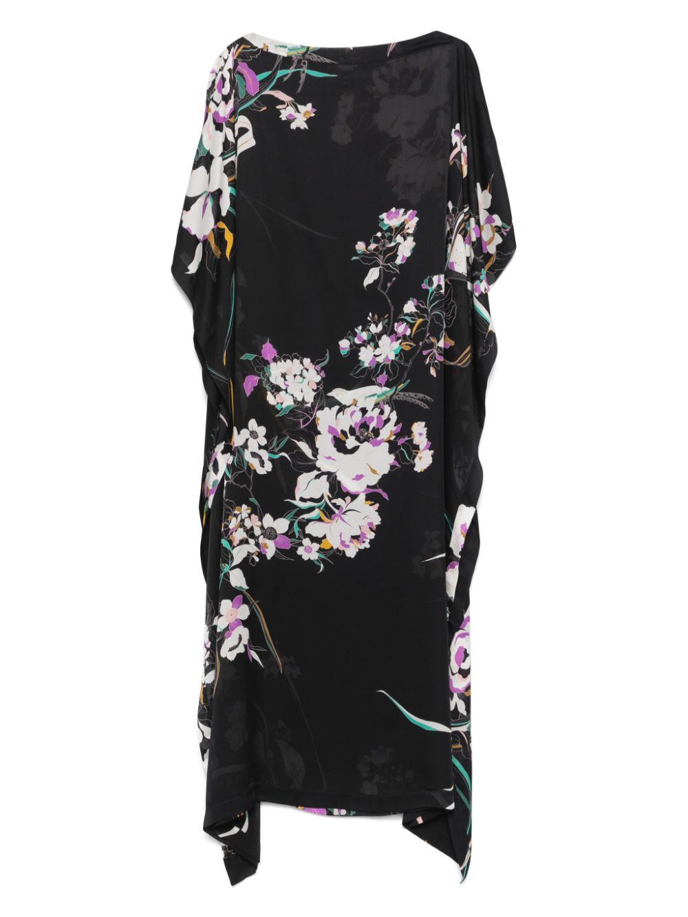 floral-print silk kaftan