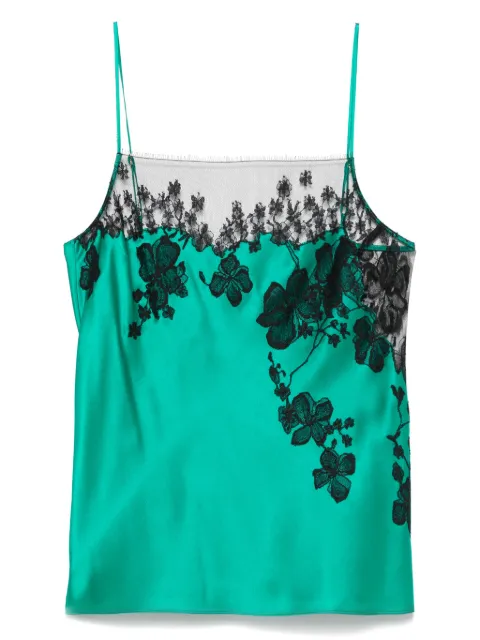 Carine Gilson top de pijama con detalle de encaje