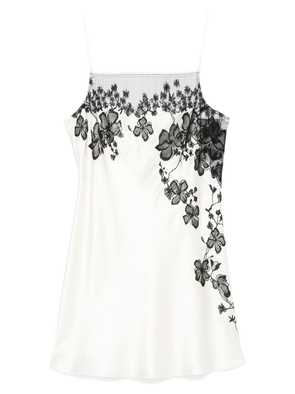 lace-detail silk slip dress