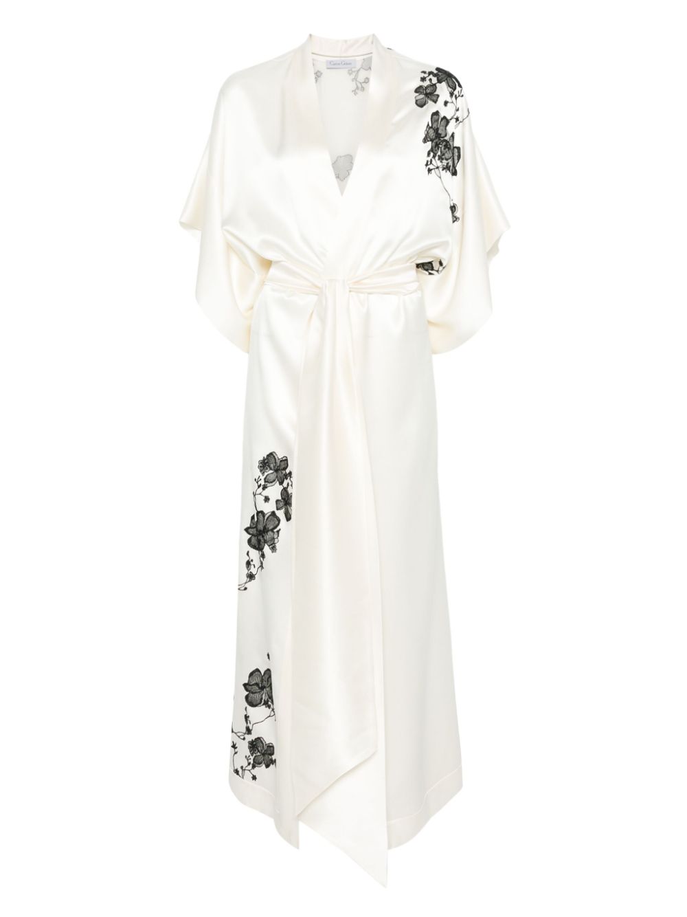 lace-detail silk robe