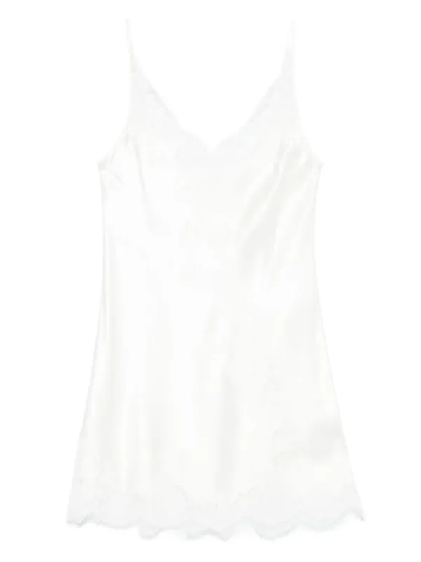 Carine Gilson Lace-detail Slip Dress in White