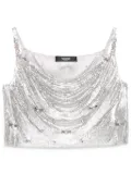 Versace aluminum metal mesh tank top - Silver