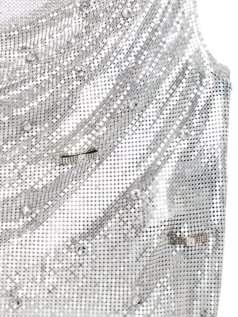Versace Aluminium metalen mesh tanktop Zilver
