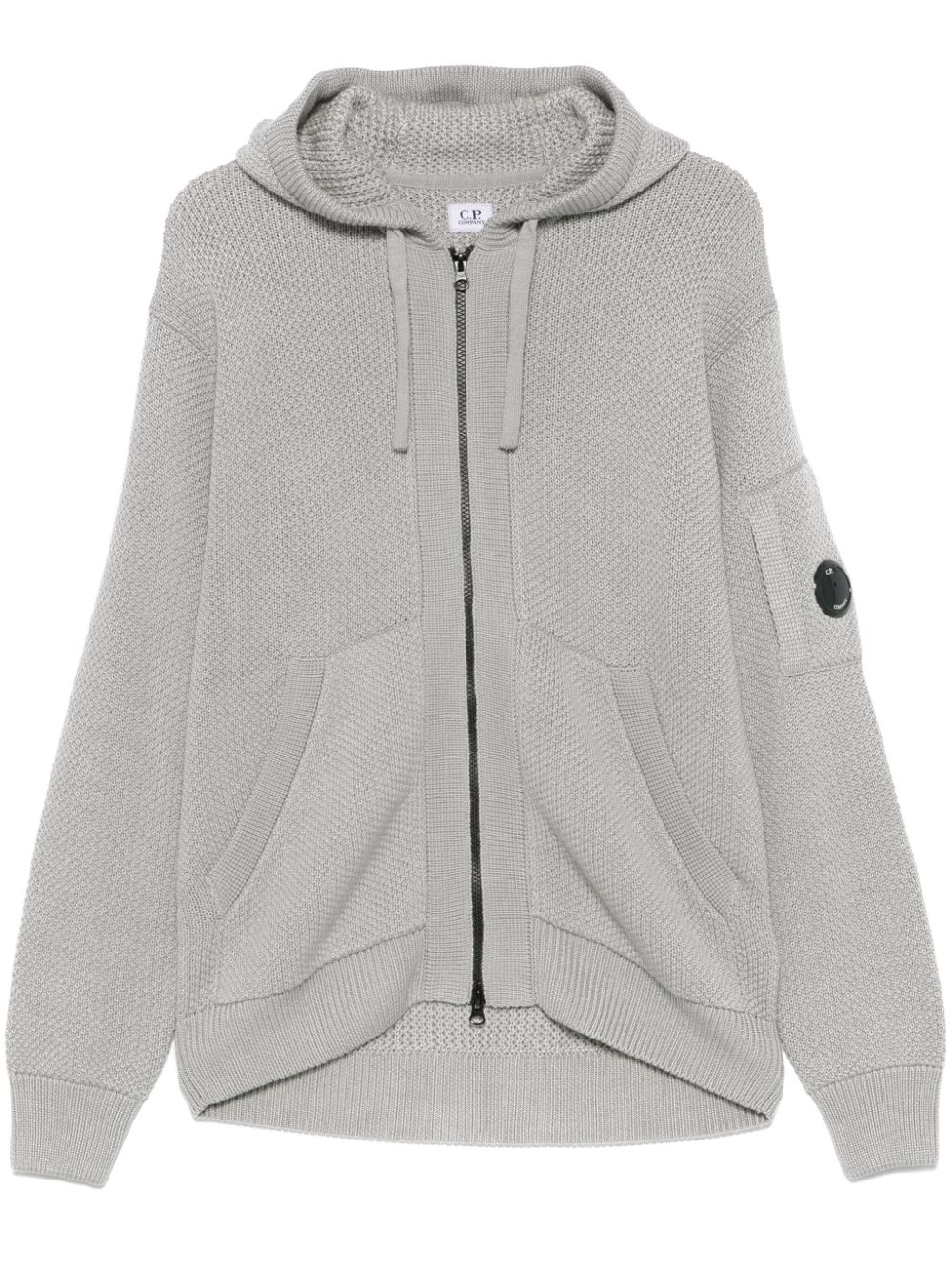 knitted zip-up hoodie