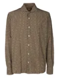 4FF geometric-pattern shirt - Brown