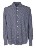 4FF geometric-print shirt - Blue