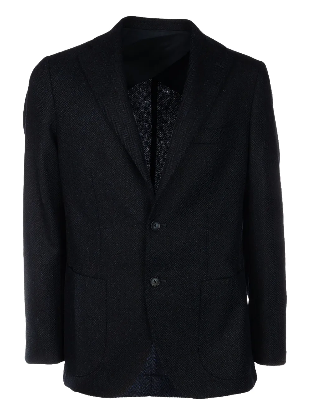 herringbone notched blazer