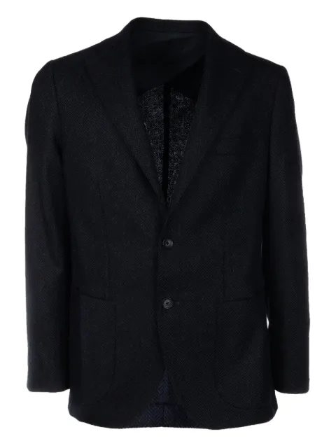 4FF herringbone notched blazer