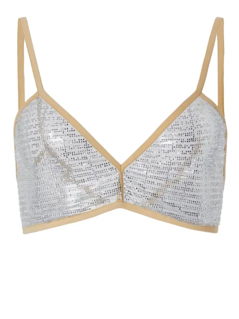 Genny crystal-embellished bralette top
