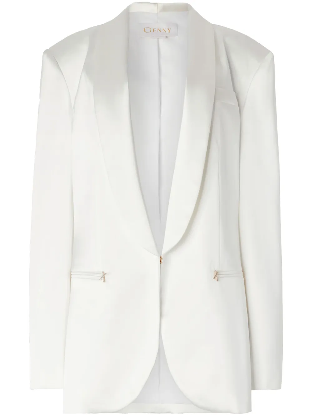 satin-trim blazer