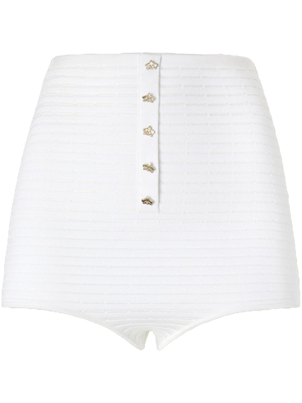 Genny fine-knit mini shorts - White