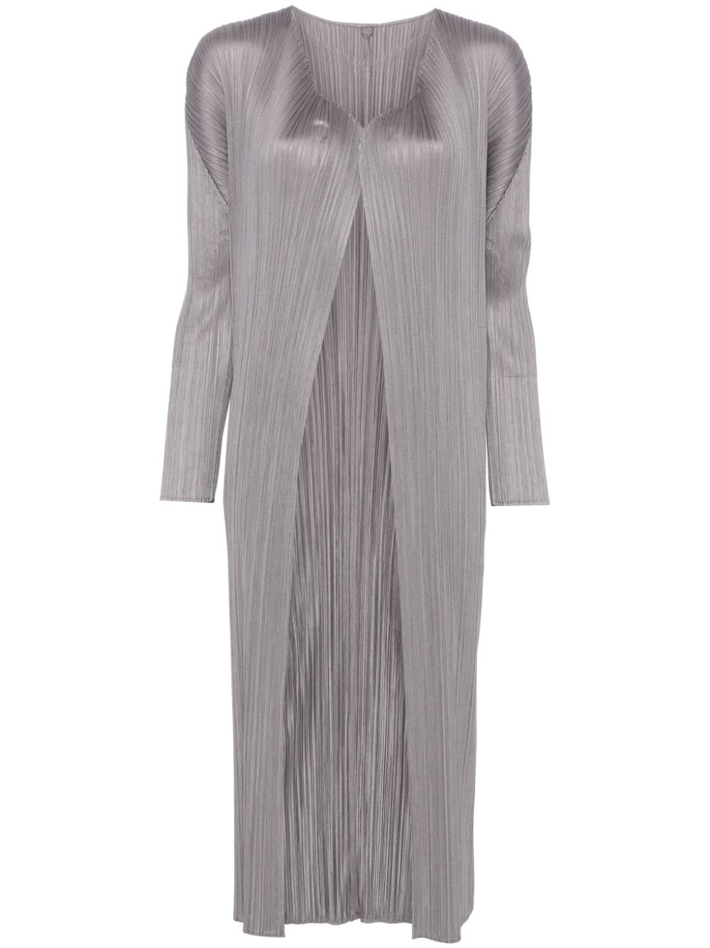 Pleats Please Issey Miyake plissé coat - Grey