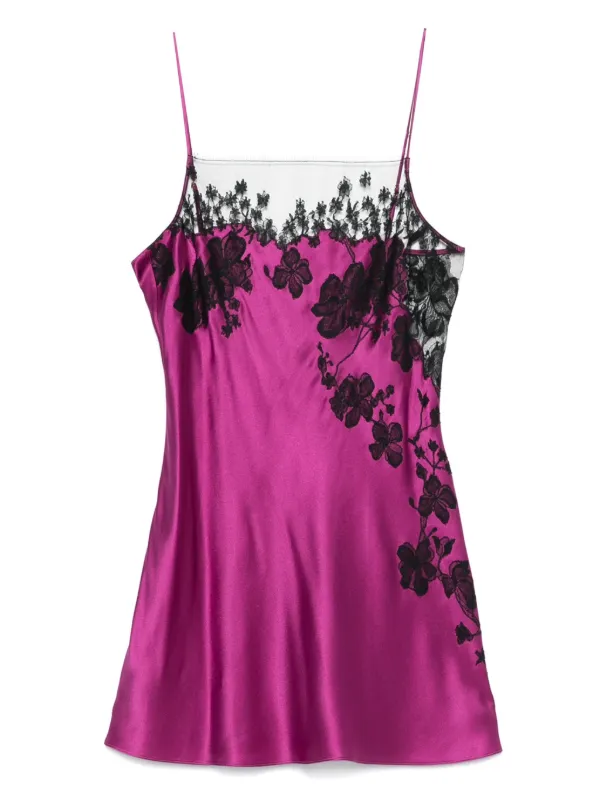 Carine Gilson lace-detail Slip Dress | Purple | FARFETCH Carine Gilson lace-detail Slip Dress | Purple | FARFETCH