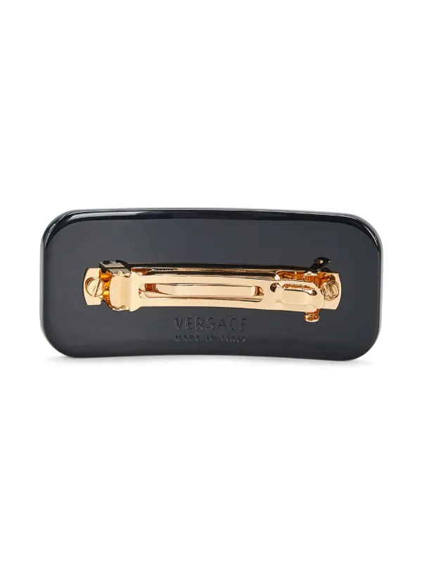 VERSACE リホンティテルヘアクリッフ 10122561A15556 1X00F Versace Left Crystal ヘアクリップ | ブラック | FARFETCH JP