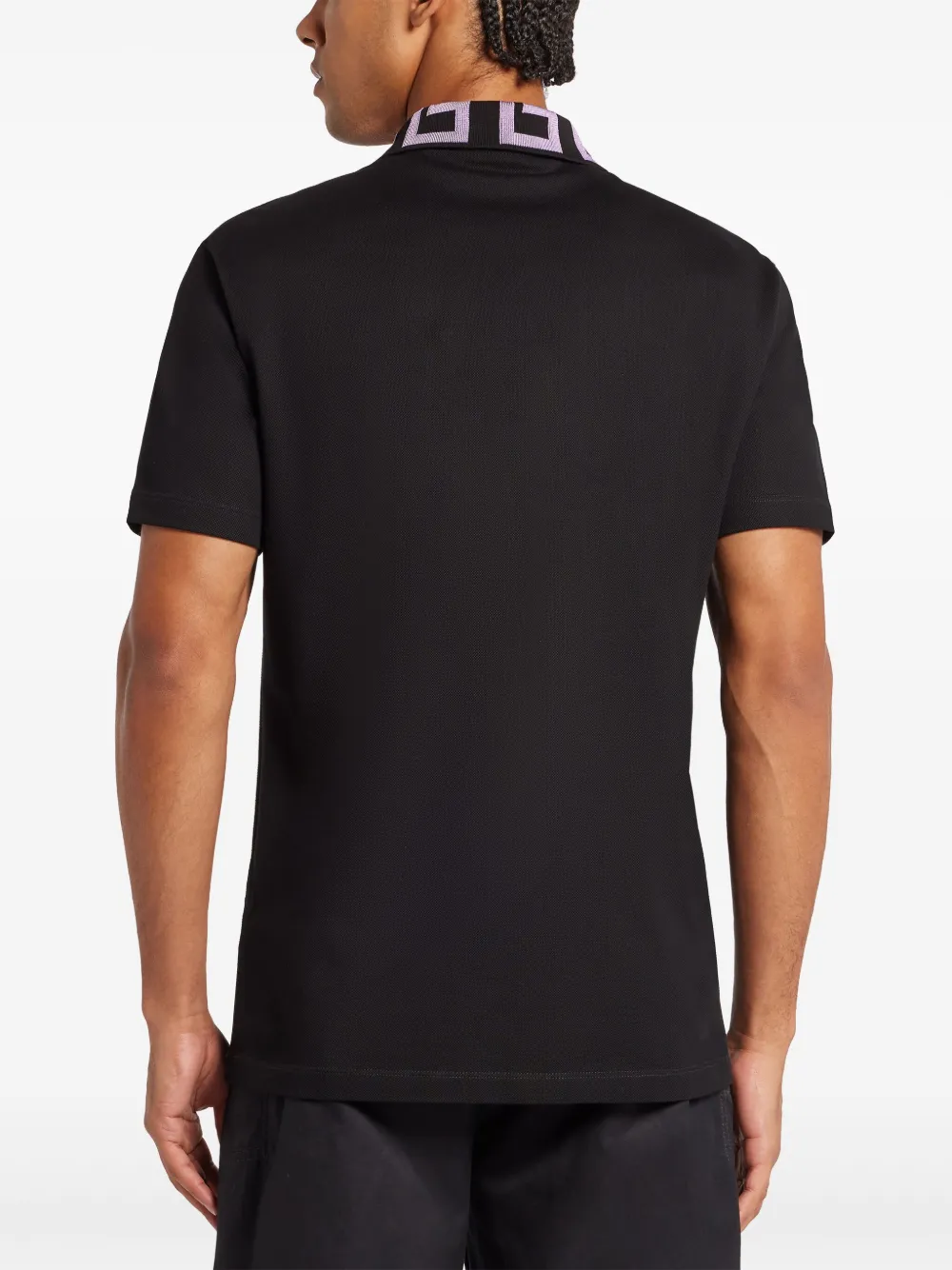 Versace Poloshirt met borduurwerk Zwart