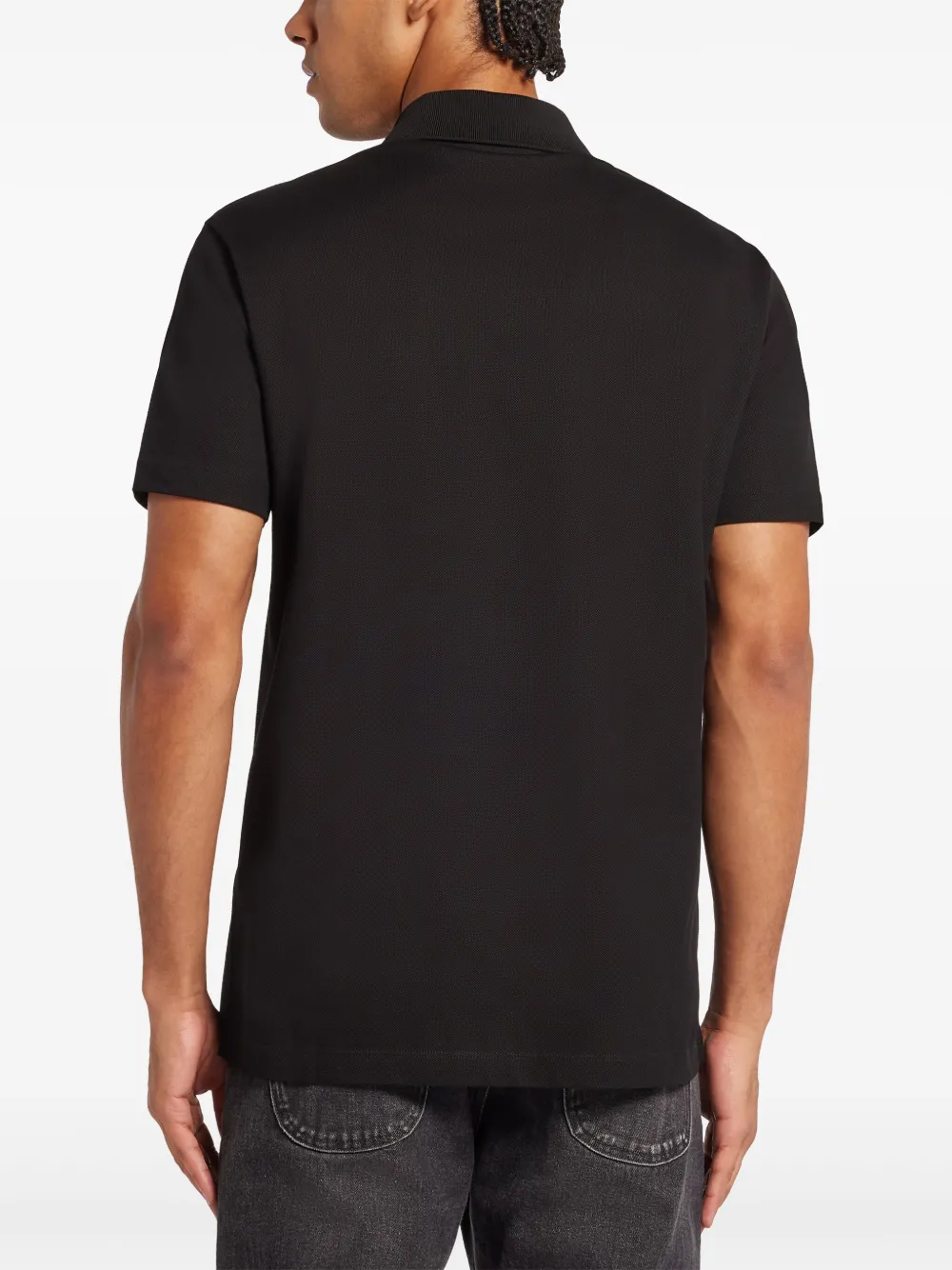 Versace Poloshirt met geborduurd logo Zwart