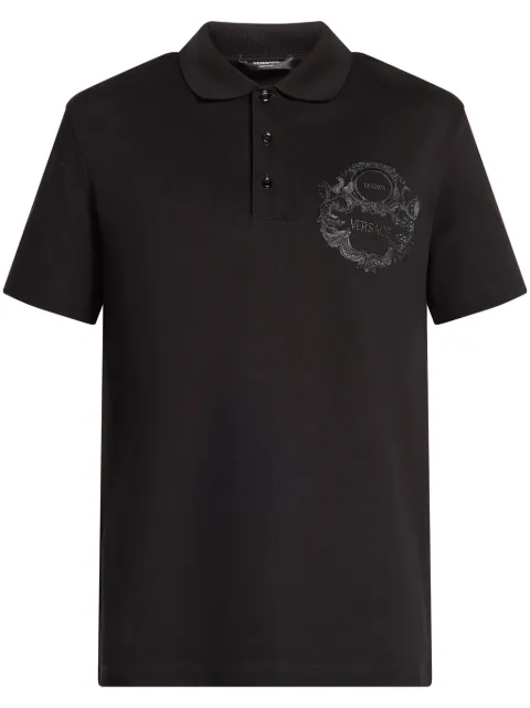 Versace playera tipo polo con logo bordado